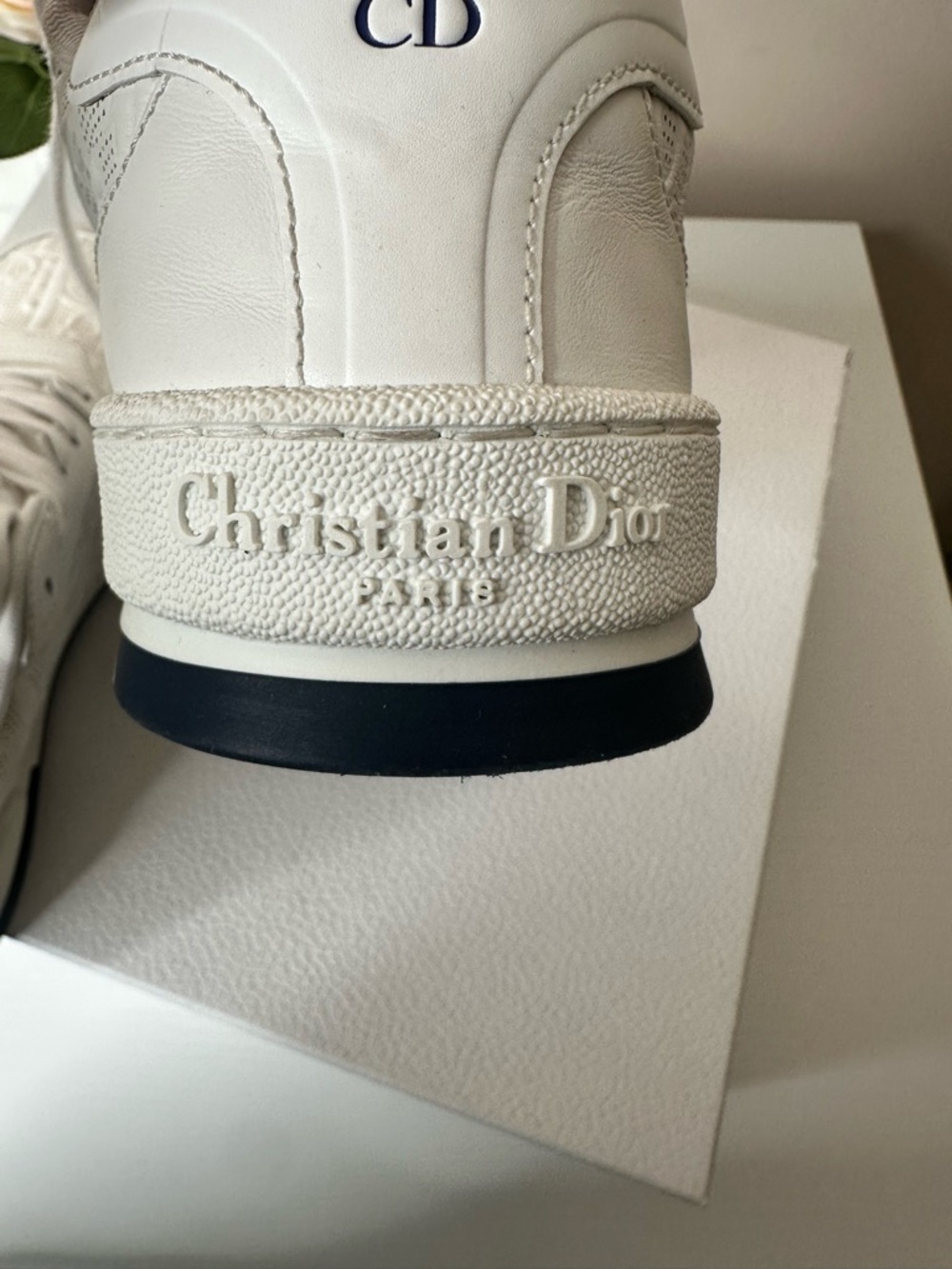 Christian Dior One Sneaker Oblique White Deep Blue Size 37.5 Authentic Luxury - Picture 7 of 16
